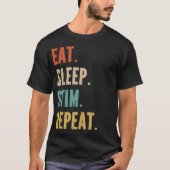 Eet. Slaap. Stim. Herhaal. - t-shirt van neurodive (Voorkant)