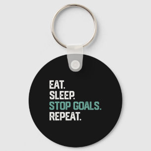 Eet Slaap Stop Doelen Herhaal T-shirt Keeper Voetb Sleutelhanger
