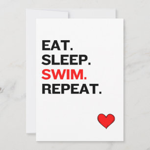 Eet. Slaap. Swim. Herhaal. Feestdagenkaart