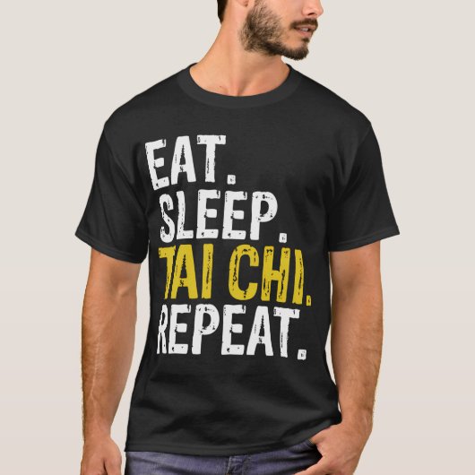 Eet slaap Tai Chi Repeat Co. T-shirt (Voorkant)