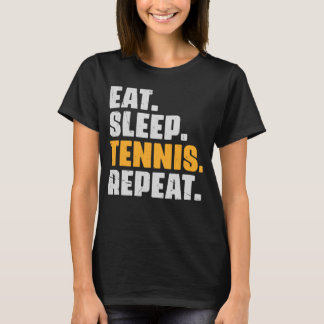Eet Slaap Tennis Herhaal Tennis Retro T-shirt
