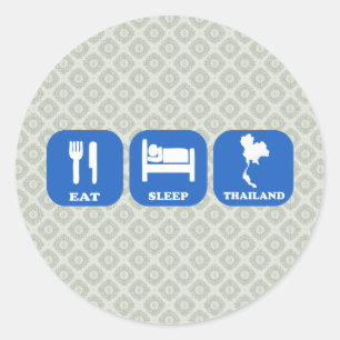 Eet slaap Thailand Ronde Sticker