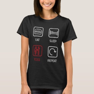 Eet Slaap Toss Herhaal Evenement Sport Caber Toss T-shirt