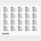 Eet, slaap, trein, herhaling. vierkante sticker (Vel)