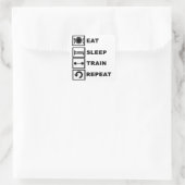 Eet, slaap, trein, herhaling. vierkante sticker (Tas)