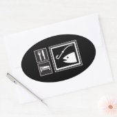 Eet Slaap VIS! Ovale Sticker (Envelop)