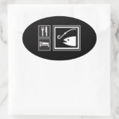 Eet Slaap VIS! Ovale Sticker (Tas)