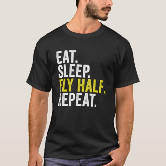 Eet Slaap Vlieg Half Herhaal Rugby T-shirt (Voorkant)