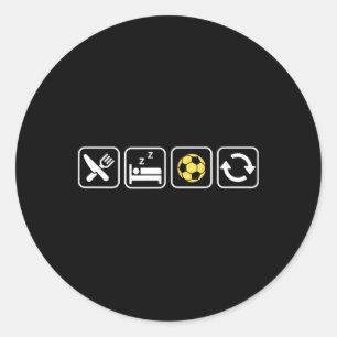 Eet Slaap Voetbal Herhaal Fun Apparel Voor Voetbal Ronde Sticker