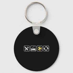 Eet Slaap Voetbal Herhaal Fun Kleding Voor Voetbal Sleutelhanger