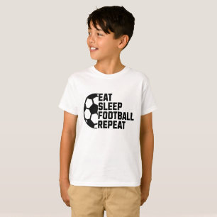 Eet Slaap Voetbal Herhaal – Minimaal Sport T-shirt
