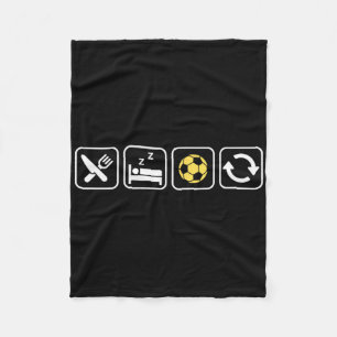 Eet Slaap Voetbal Herhaal Pret Kleding Voor Voetba Fleece Deken