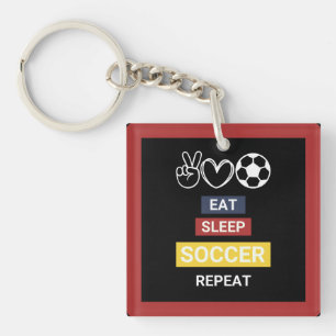 Eet, Slaap, Voetbal, Herhaal Sleutelhanger