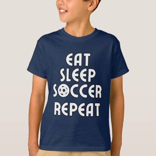 Eet, Slaap, Voetbal, Herhaal T-shirt (Voorkant)