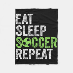 Eet Slaap Voetbal Herhaal T-shirt Cool Sport Spele Fleece Deken