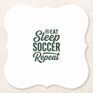 Eet Slaap Voetbal Herhaal Vintage Shirt Ontwerp_1 Kartonnen Onderzetters