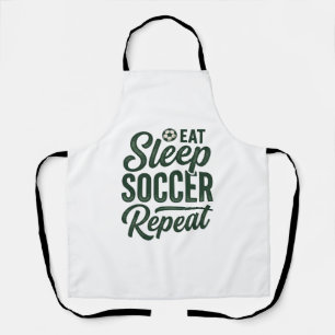 Eet Slaap Voetbal Herhaal Vintage Shirt Ontwerp_1 Schort