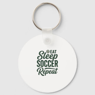 Eet Slaap Voetbal Herhaal Vintage Shirt Ontwerp_1 Sleutelhanger
