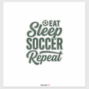 Eet Slaap Voetbal Herhaal Vintage Shirt Ontwerp_1 Sticker