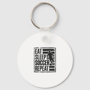 Eet Slaap Voetbal Herhaal Vintage Speler T-Shirt O Sleutelhanger