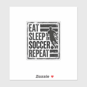 Eet Slaap Voetbal Herhaal Vintage Speler T-Shirt O Sticker