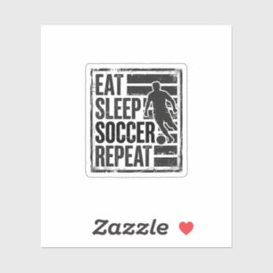 Eet Slaap Voetbal Herhaal Vintage Speler T-Shirt O Sticker