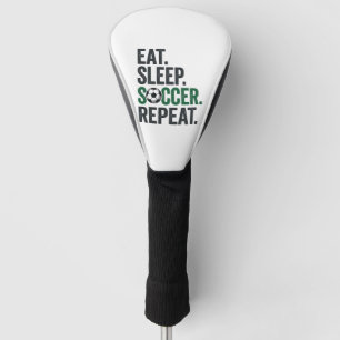 Eet Slaap Voetbal Herhaal Vintage T-Shirt Ontwerp_ Golfheadcover