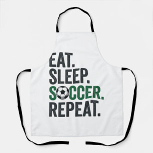 Eet Slaap Voetbal Herhaal Vintage T-Shirt Ontwerp_ Schort