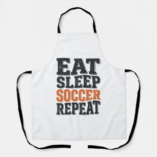 Eet Slaap Voetbal Herhaal Vintage Typografie Shirt Schort