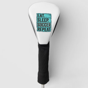 Eet Slaap Voetbal Herhaal Vintage Typografie T-shi Golfheadcover
