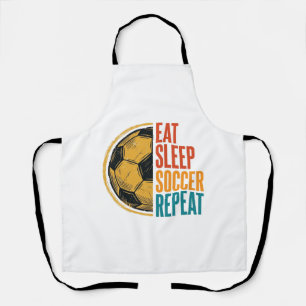 Eet Slaap Voetbal Herhaal Vintage Voetbal Shirt On Schort