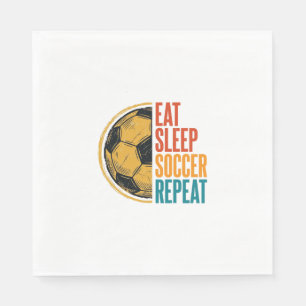 Eet Slaap Voetbal Herhaal Vintage Voetbal T-shirt  Servet