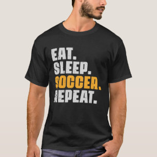Eet Slaap Voetbal Herhaal Voetballer Retro Vint T-shirt