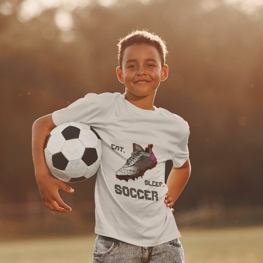 Eet. Slaap. Voetbal. Urban Soccer Boot. Kinder Voe T-shirt