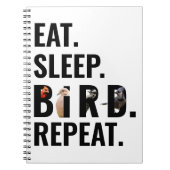 Eet Slaap Vogel Herhaal Vogel Watcher Notitieboek (Voorkant)