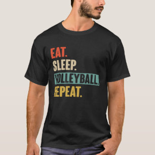 Eet Slaap Volleybal Herhaal Retro  Volley T-shirt