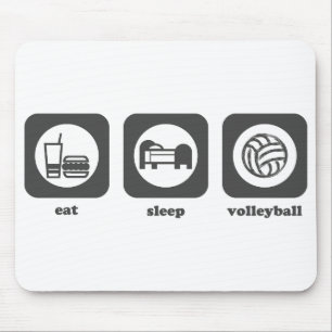 Eet. Slaap. Volleybal. Mousepad Muismat