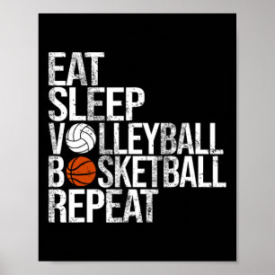 Eet Slaap Volleyll Sketel Herhaal Grappige LL Poster