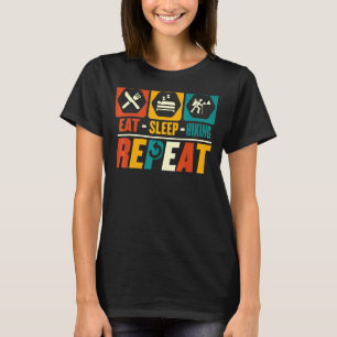 Eet Slaap Wandelen Herhaal Wandelen Wandelaar Camp T-shirt