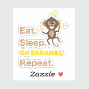 Eet Slaap Word Bananen Herhaal Grappig Schattig Di Sticker