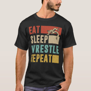 Eet slaap worstelen Herhaal Shirt, Funny Wresting T-shirt