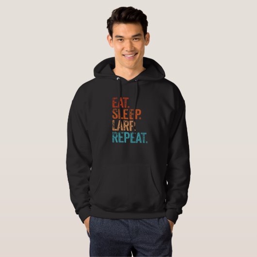 Eet slaapaparp Herhaal Larping Funny  Hoodie (Voorkant volledig)