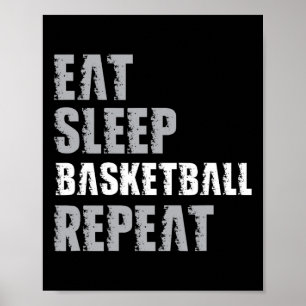Eet Slaapbasketbal Herhaal Kerstmis voor Tiener Ad Poster