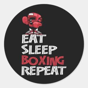 Eet slaapboxen Herhaal Shirt cadeaus voor jongens Ronde Sticker