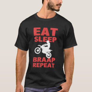 Eet slaapbraaf Herhaal Motorcross Rider T-shirt