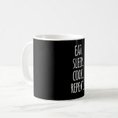 Eet slaapcode herhaal computerprogrammeercodering koffiemok (Voorkant links)