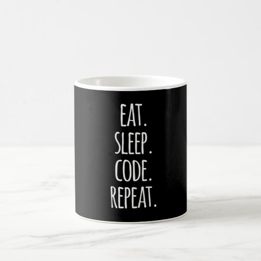 Eet slaapcode herhaal computerprogrammeercodering koffiemok (Center)