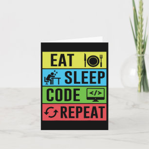 Eet Slaapcode Herhaal Grappig Programmeren Terug n Kaart