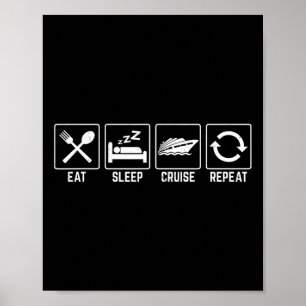 Eet Slaapcruise Herhaal Familiecruise voor Vakanti Poster
