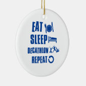 Eet slaapdecathalon keramisch ornament (Rechts)